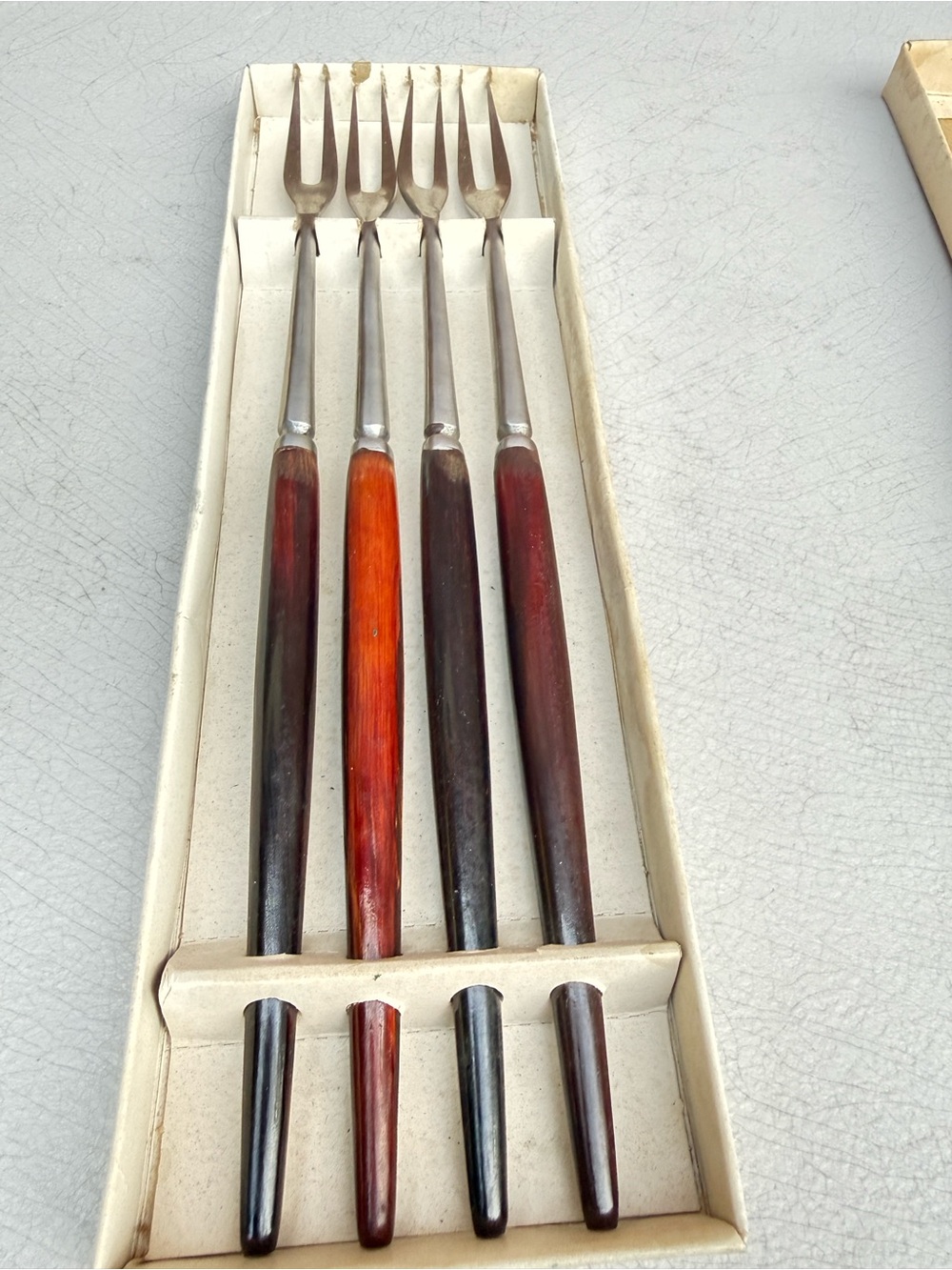 Vtg Royal Dolphin Stainless Steel Set Of 4 Fondue Forks Original
Box Japan Used